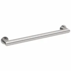 Straight grab bar with antimicrobial stainless steel construction to inhibit bacterial growth. Measures 36 inches in length with a 1 1/4-inch diameter and satin finish. Supports up to 800 lb. Suitable for bathroom, healthcare, and assisted-living applications where hygiene and safety are priorities.