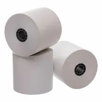 Thermal paper roll for receipt and transaction printing in retail and office environments. Each roll measures 2 1/4 inches wide by 165 feet long. Pack of 3 white rolls. Compatible with thermal printers