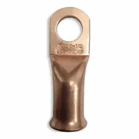 WESTWARD Lug: Crimpable Side Terminal, Crimp/Solder, Copper, 2/0 ga, 1/2 in Stud Size, Straight (MPN 23YZ31)