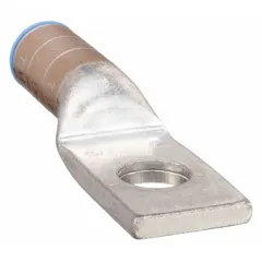 One-hole compression lug for terminating 1/0 AWG solid or stranded wire. Features a long barrel design and 1/4 in stud size. Constructed of aluminum for use in panel boards, switchgear, and motor control centers.