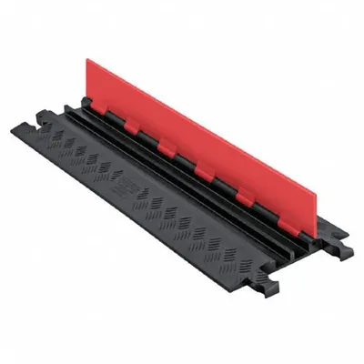 CHECKERS Cable Protector Standard Ramp: 2 Channels, Hinged, 3/4 in Max Cable Dia - 2-Channel Hinged-Cover Cable Ramps