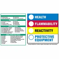 BRADY HMIG Label: 6 in Ht, 6 in Wd, 0.0038 in Thick, Paper, Adhesive, 6 in x 6 in, 100 PK (MPN 60336)