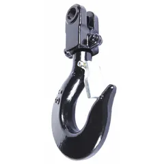 Replacement top hook assembly for Dayton lever chain hoists. Includes safety latch. Compatible with hoists rated for 6,000 lb load capacity. Used in industrial lifting applications for secure hook attachment and replacement.