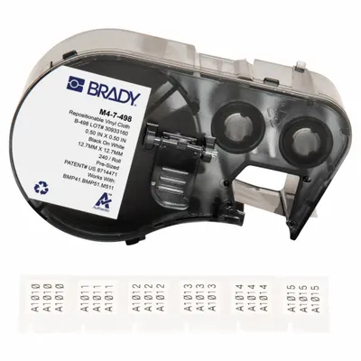 BRADY M4-7-498 Vinyl Precut Label Cartridge - Brady Precut Label Roll Cartridges