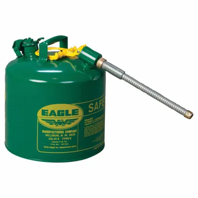 EAGLE Type II Safety Can: For Use With Oil, 5 gal Capacity, Includes 7/8 in OD Hose - Oil Safety Cans