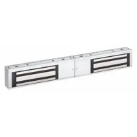 The SCHLAGE ELECTRONICS M422P is a double-door magnetic lock from the M420 series, constructed of steel. It features an instantaneous release delay and is designed for access control on paired doors in commercial or industrial settings. Dimensions: 18 1/8 in length, 1 3/8 in width, 2 1/2 in height