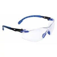 3M Safety Glasses: Clear Lens, Frameless, Scotchgard™ Anti-Fog, Black/Blue Frame (MPN S1101SGAF)