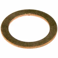 Copper washer designed for use with compatible transmission filters. Provides a sealing component between the filter and mounting surface. Inside diameter 49/64 in, length 3/64 in. Suitable for industrial filtration applications