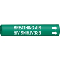 Pipe Marker: Breathing Air, Green, White, Fits 1 1/2 to 2 3/8 in Pipe O.D., 1 Pipe Markers (MPN 4167-B)