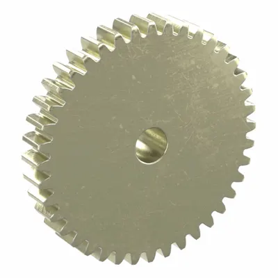 KHK GEARS Spur Gear: Module m 1, 40 Teeth, 6 mm Bore Dia, Brass, 20° Pressure Angle - Metric Spur Gears with Standard Hub