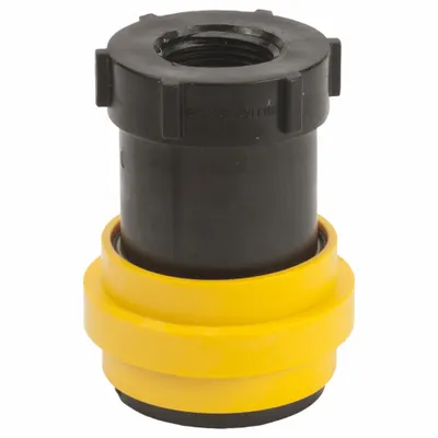 BANJO Dry Disconnect Coupling: 1" Thread Size, 100 psi Max. Working Pressure @ 70 F - Polypropylene Dry Disconnect Couplings