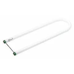 This PHILIPS T8 fluorescent U-bend lamp operates at 25 watts with a 4100K color temperature. It features a medium bi-pin (G13) base and 6-inch leg spacing. Suitable for use in commercial and industrial lighting fixtures such as office troffers, retail displays, and warehouse lighting where a compact fluorescent source with 6-inch spacing is required.