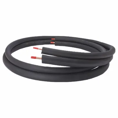 STREAMLINE Liquid and Suction Line Set: 15 ft Lg, 1 in Insulation, 3/8 in Plain Liquid - Mini-Split Insulated Line Sets