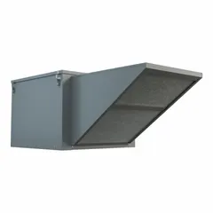 Belt-drive filtered supply fan for roof-mount ventilation. Delivers 1,600 cfm at 1/2 in wc maximum static pressure. Powered by a 1/2 hp, single-phase, open dripproof motor with nameplate voltage 115/208-230V AC and single speed. Suitable for fresh air intake and general supply air applications.