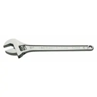 ROTHENBERGER Adjustable Wrench: Chrome Vanadium Steel, Chrome, 10 in Overall Lg, Plain Grip (MPN 70443)