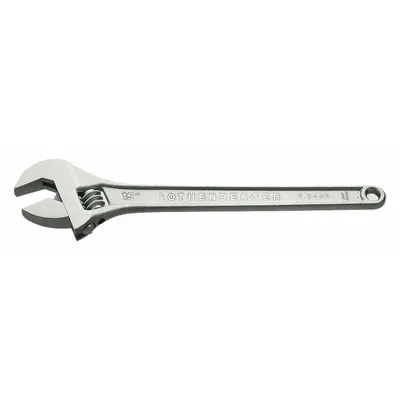 ROTHENBERGER Adjustable Wrench: Chrome Vanadium Steel, Chrome, 10 in Overall Lg - Automatic Locking Adjustable Wrenches