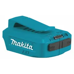 Power source only that converts 18V LXT Li-Ion battery power into two USB ports for charging devices. Operates on 18V DC and is intended for use with 18V LXT batteries. Suitable for powering electronics in locations without AC outlets.