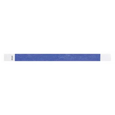 ID Wristband: No Legend, 10 in Overall Lg, 3/4 in Overall Wd, Tyvek, Blue - Security Wristbands