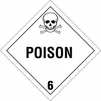BRADY DOT Container Placard: Poison 6, 10 3/4 in x 10 3/4 in, 10 3/4 in Label Ht, 10 3/4 in Label Wd (MPN 60426)