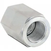 Steel straight adapter for hydraulic threaded extreme-pressure pipe systems. Connects two pipes of the same size in straight runs. Rated for 5000 psi maximum operating pressure. Suitable for high-pressure fluid power applications
