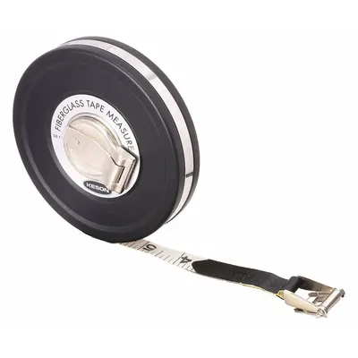 KESON Long Tape Measure: Manual, MC-1810-50, SAE/Engineers Scale, 50 ft, 1/8 in - Closed-Reel Long Tape Measures