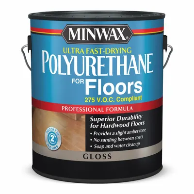 MINWAX Interior Water-Based Polyurethane Varnish, Semi-Gloss, Clear, 1 gal - Wood Sealers & Finishes