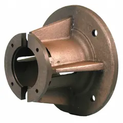 This close coupled motor adapter enables direct mounting of a motor to a pump, eliminating the need for separate couplings and baseplates. It is used in industrial fluid handling systems where space constraints and alignment precision are critical.