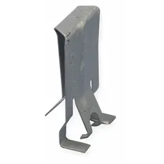 This clip accessory is designed for securing lay-in and troffer fixtures to standard T-grid ceilings in commercial drop-ceiling installations. It measures 1-3/4 inches in length, 1 inch in width, and 1-3/4 inches in height, with an nVent CADDY Armour finish. The clip provides a support point for lighting and other ceiling-mounted equipment.