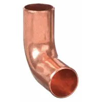 Wrot copper sweat fitting elbow for connecting two 3/4 inch CTS copper tubes at a 90-degree angle. Features female thread x female thread (FTG x FTG) connections with no center stop. Suitable for solder installation in plumbing, hydronic heating, and refrigeration systems