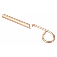 This non-handed window sash lock is designed for single-hung windows. It mounts on the sash and includes a handle for operation. The lock features a brass-plated gold finish and has an overall length of 5/16 in