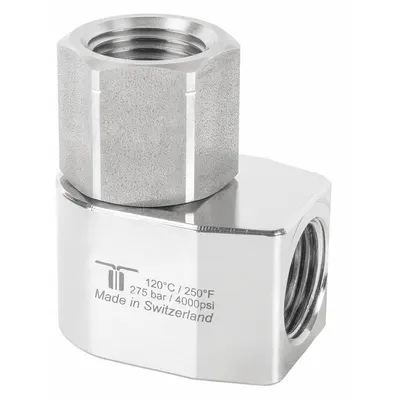 MOSMATIC Rotary Union: Elbow, Nickel-Plated C38500 Brass, 1 Passages - Brass Rotating Joints & Unions