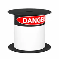 Pre-Cut Label Stock Roll: Danger, Black Header, 3 in x 5 in, Vinyl, Black/Red/White, Indoor/Outdoor (MPN BMSLT35DANGA)