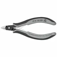 Diagonal Cutting Plier: ESD-Safe, Flush, Pointed, 5 in Overall Lg, 1/2 in Jaw Lg, 1/2 in Jaw Wd (MPN 79 62 125 ESD)