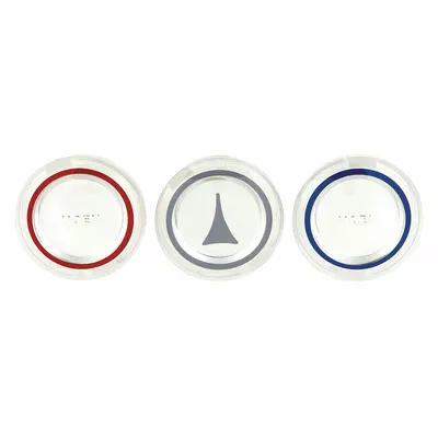 MOEN Index Button: Metal, For Cold/Diverter/Hot Handle Type, Color/Symbol Index - Faucet Handle Caps