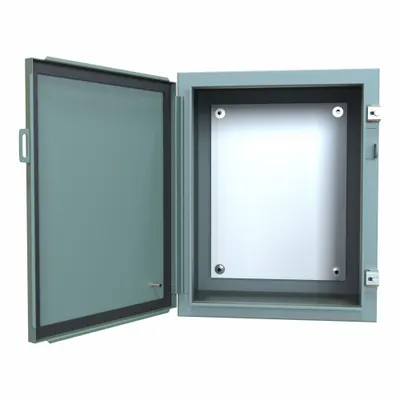 HAMMOND Electrical Enclosure: Steel, 20 in x 16 in x 12 in, NEMA 12/13, w/Panel - Steel Dust-Tight Enclosures