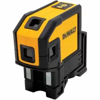 DEWALT Line and Dot Laser: 1 Lines and 4 Dots, Red Beam, 0 Planes, 100 - 200 ft Range w/o detector (MPN DW0851)