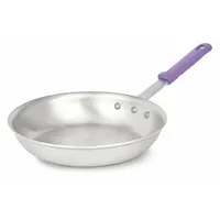VOLLRATH Fry Pan: 10 in Top Dia, Aluminum, Silver, Silicone, NSF Certified, Natural, Aluminum (MPN 401080)