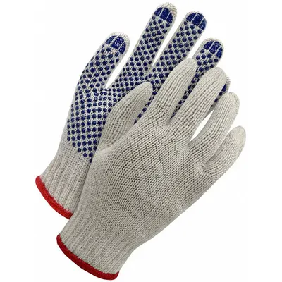 BDG Knit Gloves: M, Cotton/Polyester, Gray - Gloves with PVC Coating
