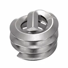 Free-running tanged helical insert for repairing or reinforcing tapped threads in metal. Features #6-32 thread size, right-hand coarse threads, 18-8 stainless steel construction, and dry film lubricant. Tensile strength 200,000 to 250,000 psi. Supplied in a 1,000-piece pack.