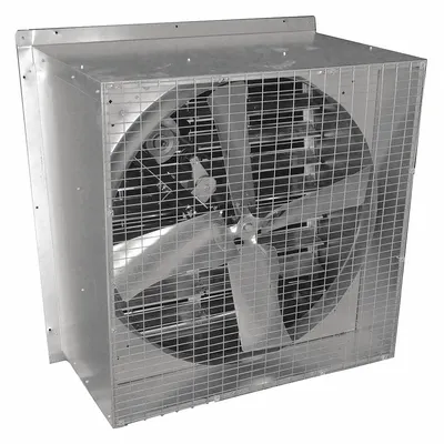 Dayton Agricultural Exhaust Fan: Belt Drive, 36 in Blade, 3/4 hp, Totally Enclosed Air Over - Belt-Drive Slant-Wall Exhaust Fans