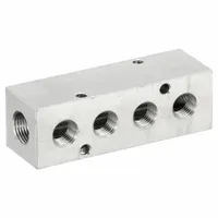 PNEUMADYNE INC Pipe Manifold Fitting: Inline, NPT x NPT, Rectangle, Stainless Steel, 3/8 in NPT (MPN M20-250-4-SS)