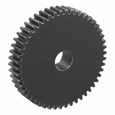 KHK GEARS Hubless Spur Gear: Module m 1.5, 50 Teeth, 15 mm Bore Dia, Black Oxide Coated Carbon Steel - Hubless Metric Spur Gears
