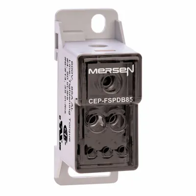 MERSEN Power Distribution Block: Finger-Safe, Lug, Lug - Finger-Safe Blocks with Lugs
