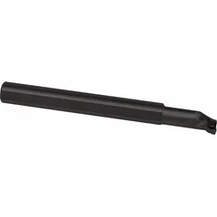 This indexable boring bar features a positive rake geometry and right-hand orientation, designed for internal turning operations such as enlarging holes, achieving precise diameters, and finishing bores. It accepts indexable inserts for efficient material removal in metalworking applications.