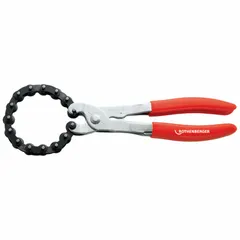 This one stroke chain cutter is designed for cutting metal pipes in close-quarters applications. With an 11 in tool length and a cutting capacity of 1 in to 2 in outer diameter, it features an aluminum body. Suitable for use in plumbing, HVAC, and industrial maintenance where space is limited.