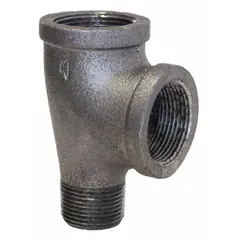 This medium-pressure threaded pipe tee features a 1 1/4 in x 1 in x 1 1/4 in configuration with Threaded x Threaded x Threaded connections. Rated Class 150, it has a maximum operating pressure of 300 psi at 150°F. Used to branch or combine flow in piping systems for water, oil, or gas.