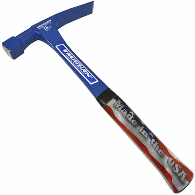 VAUGHAN Bricklayers Hammer: 13 in Overall Lg, Steel Handle, Perpendicular, 1 1/4 in Blade Lg - Bricklayer's Hammers