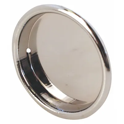 PRIME-LINE Tray Pull: Unthreaded Holes, Steel, Silver, Tray - Round Recessed Handles & Pulls