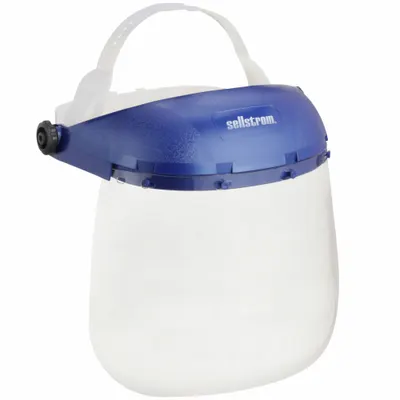 SELLSTROM Face Shield: Clear, Uncoated, Dielectric/Reusable, 12 in Visor Wd - General Purpose Single-Crown Face Shields