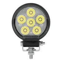 Round LED spot floodlight with a 3 3/16 in diameter. Features a bolt mount and blunt cut wires for electrical connection. Surface-mount installation type. Suitable for vehicle lighting applications requiring focused illumination